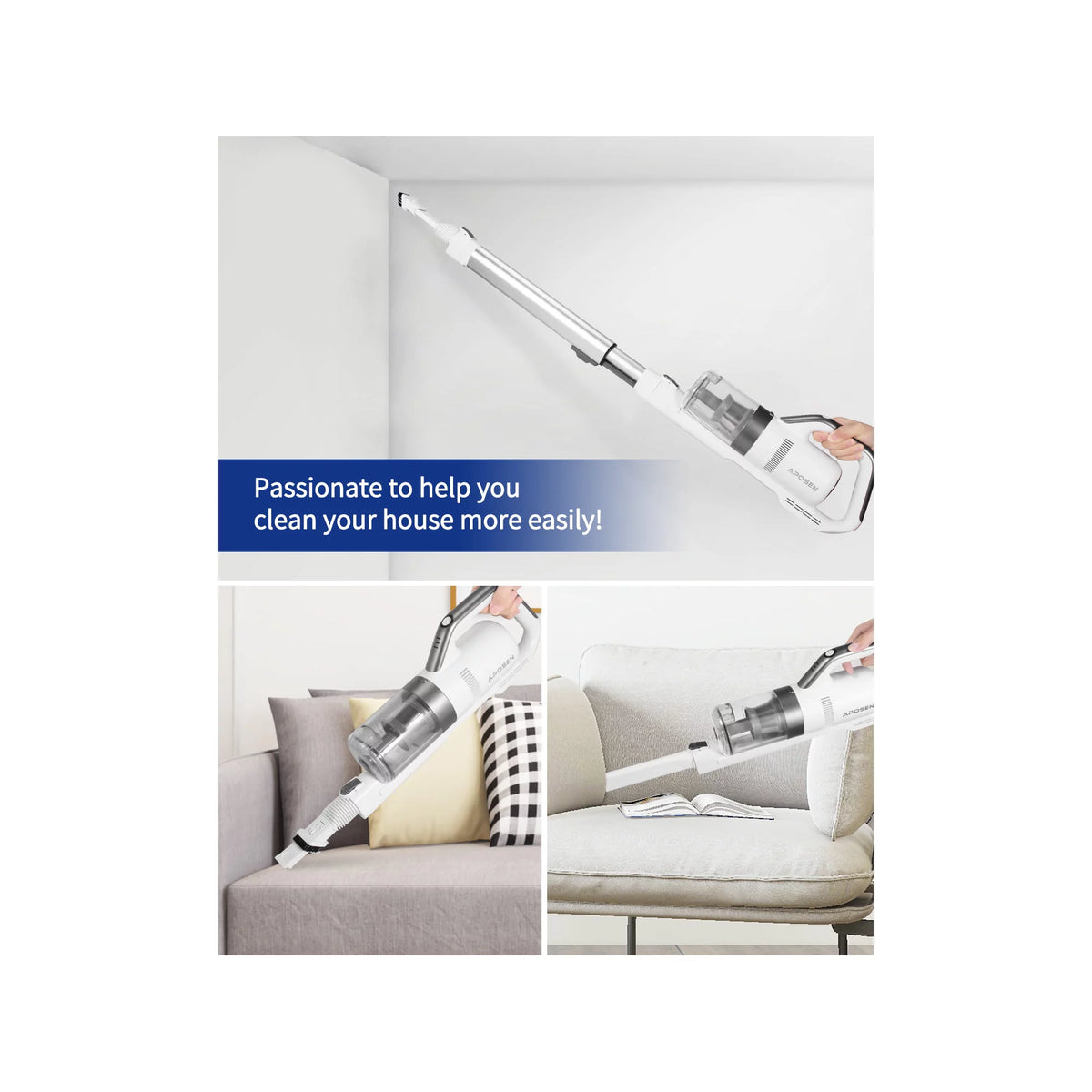 Cordless Lightweight Stick Vacuum Cleaner with 30Kpa Suction V6380