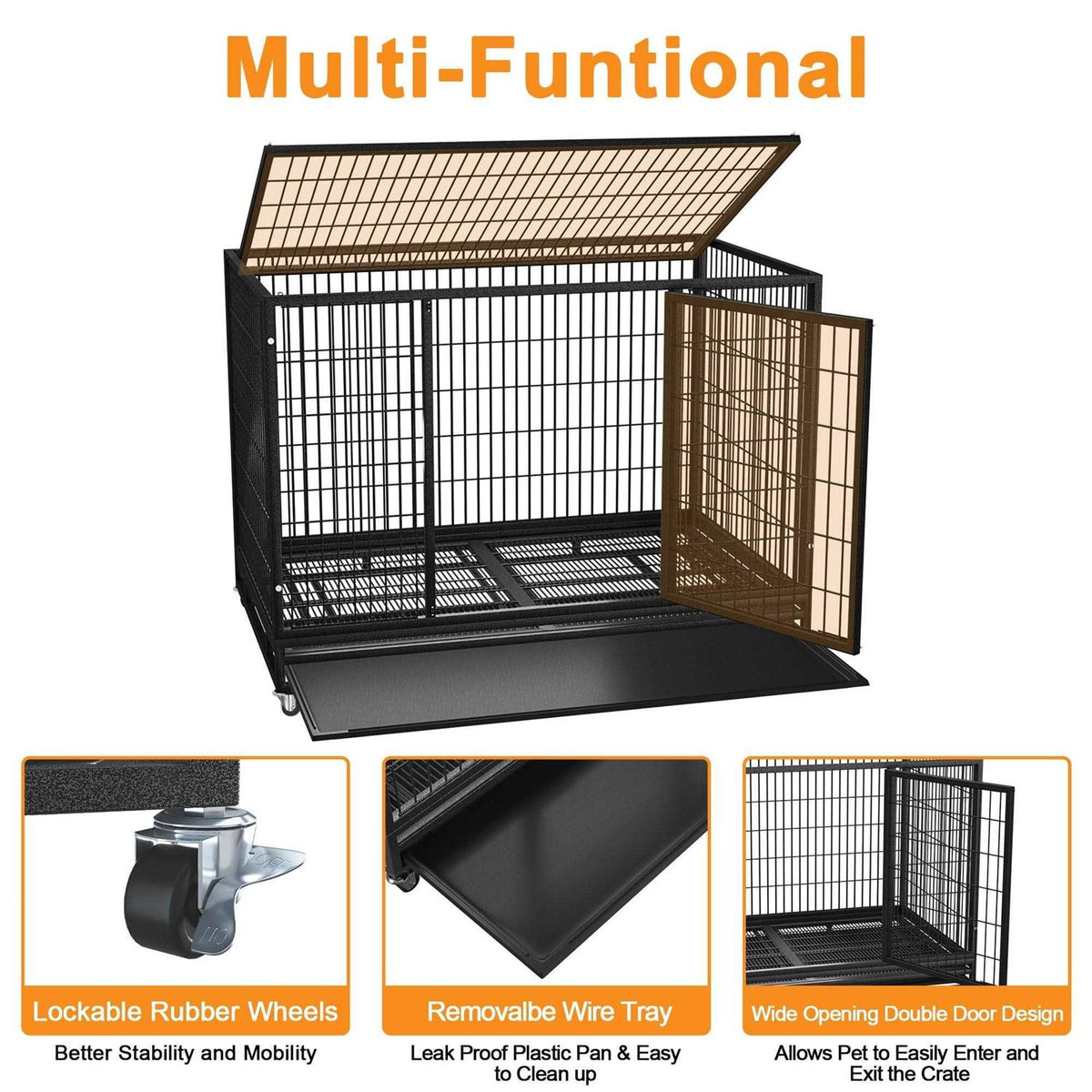 48/38 inch Heavy Duty Dog Crate S43989