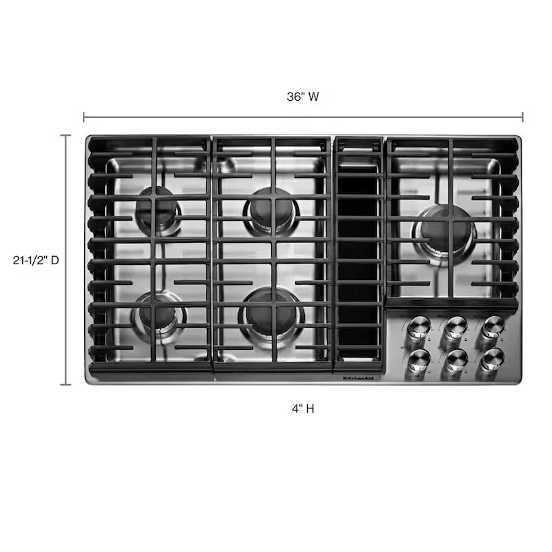 36 in. Gas Downdraft Cooktop with 5 Burners B896215