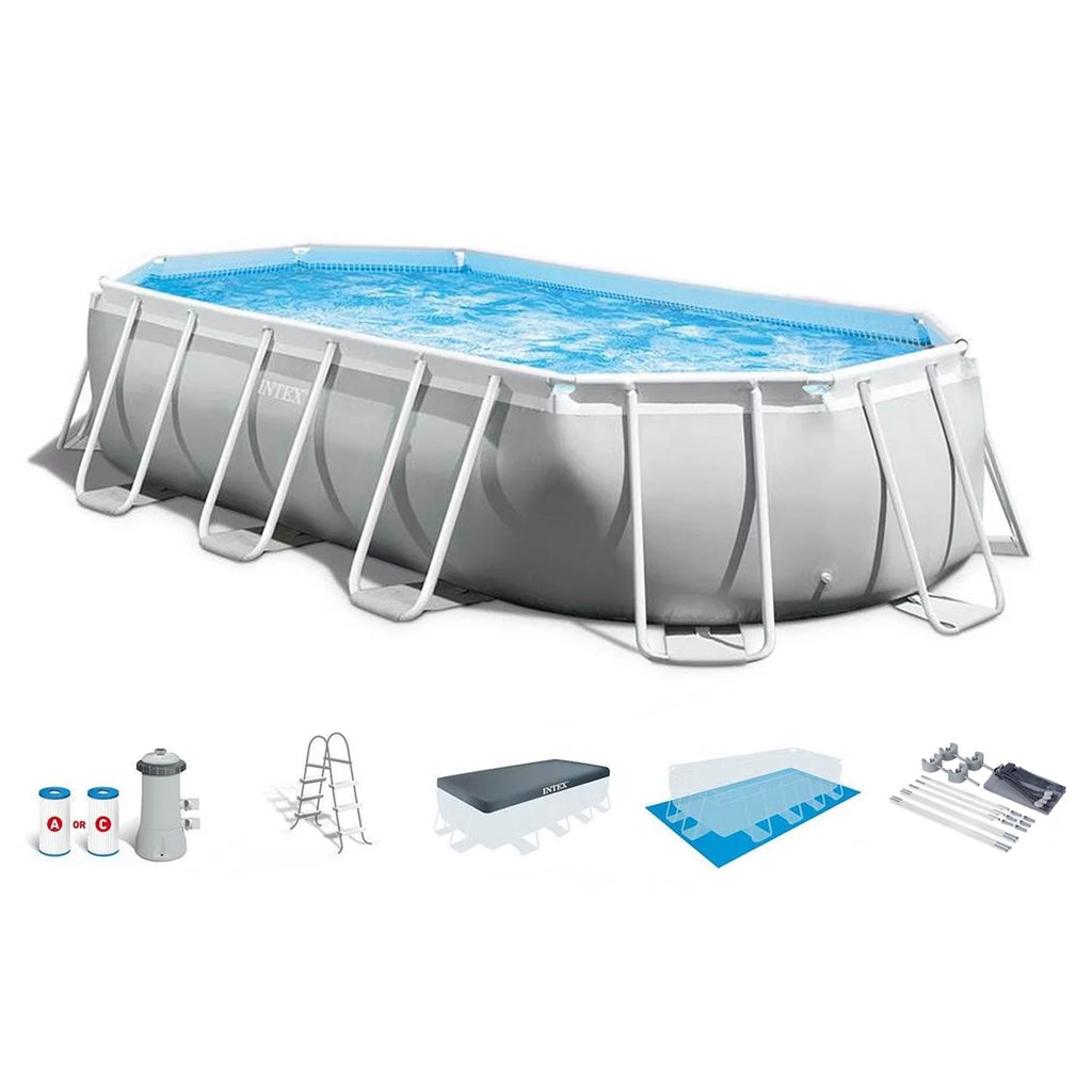 20ft x 10' x 48 Oval Swimming Pool Set with Canopy R831258