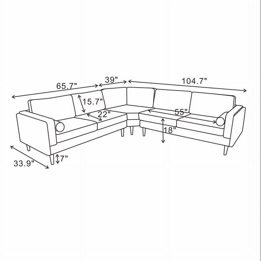 Dark Gray Fabric Corner Sofa J1771