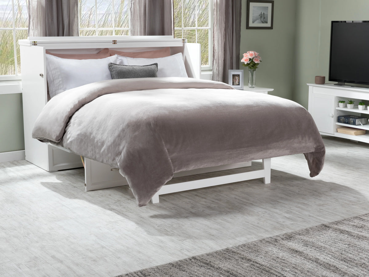 Queen Solid Wood Murphy Bed Chest with Mattress U586848
