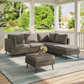 7 Pieces Patio Conversation Set with 6 Chairs and 1 Coffee Table N407961