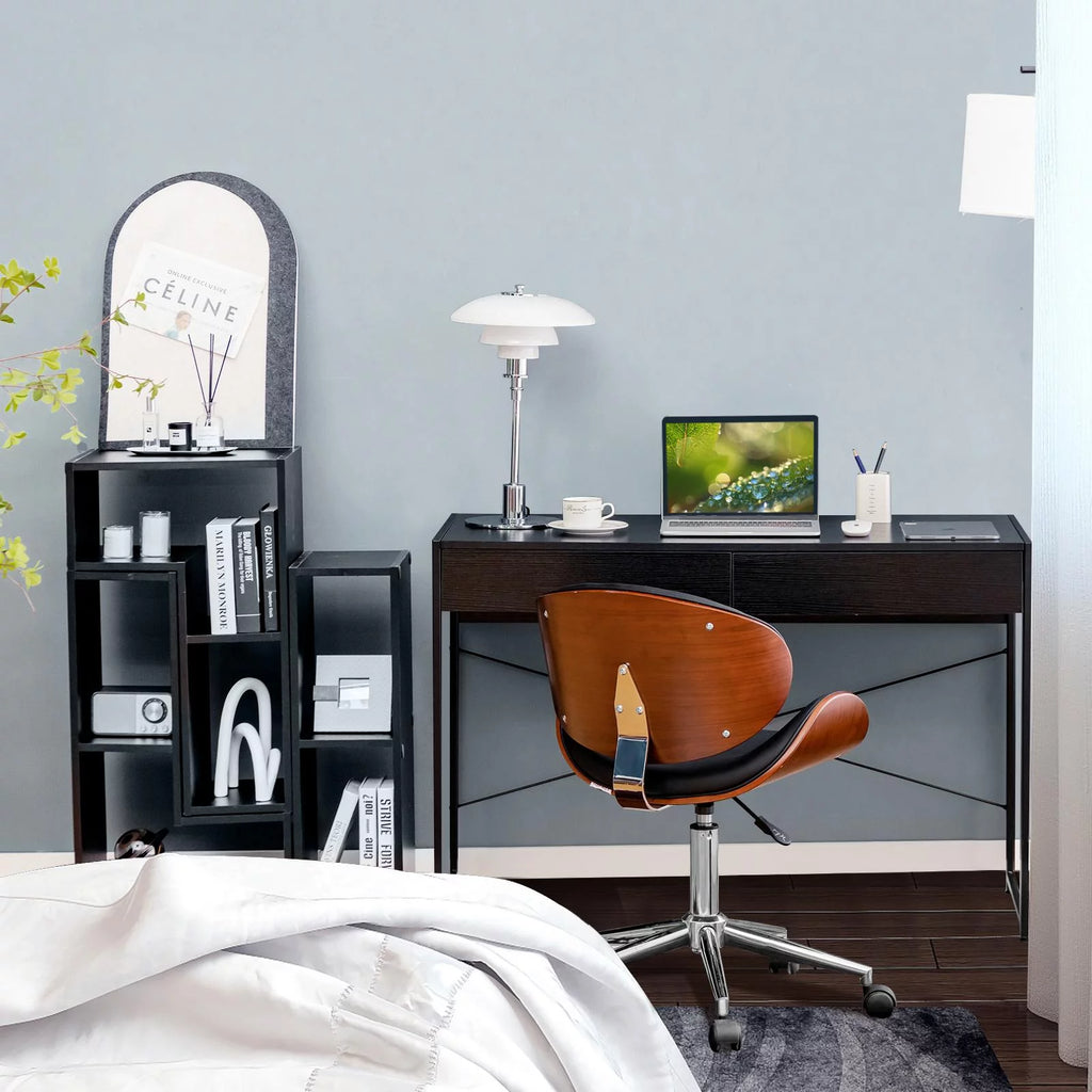 Black Computer Desk with Drawers I862