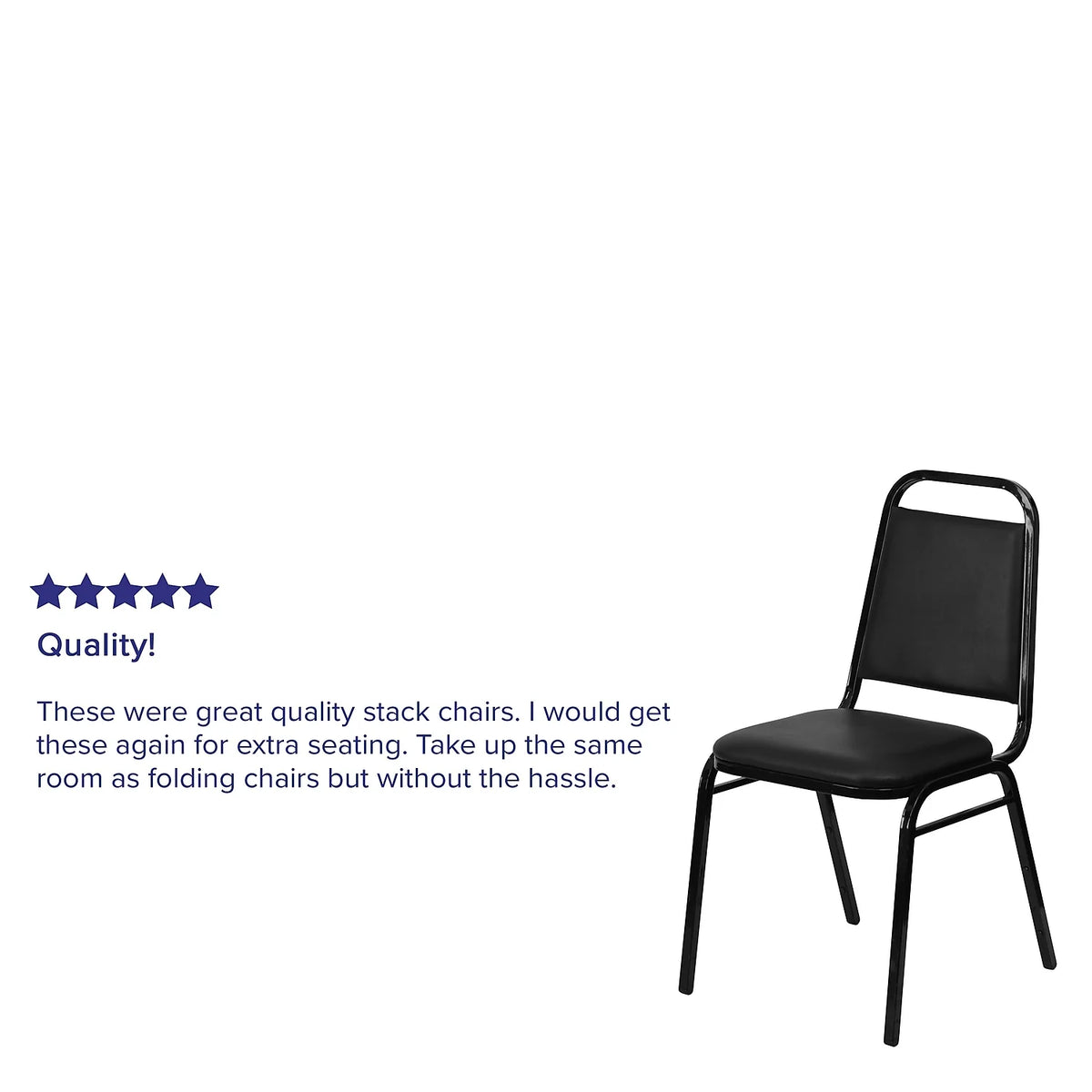 4 Pack Black Vinyl Stacking Banquet Chair T6729