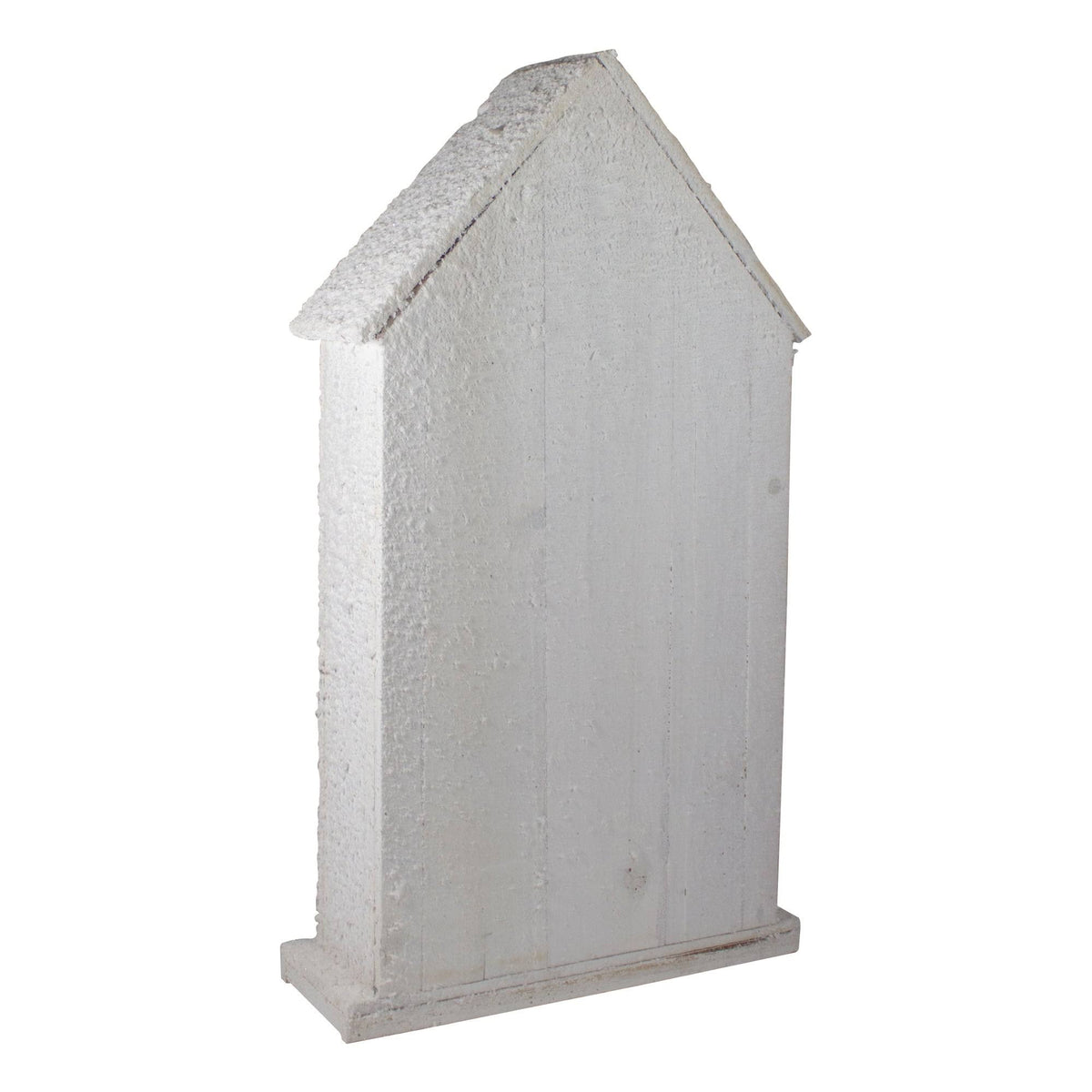 Snow-Covered Rustic White Wooden House Christmas Tabletop J56725