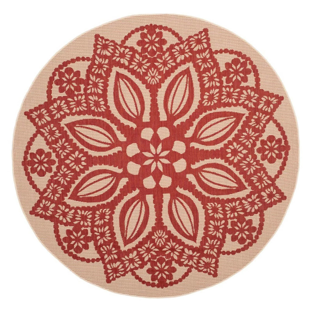 Beige Black Medallion Indoor Outdoor Area Rug D6080