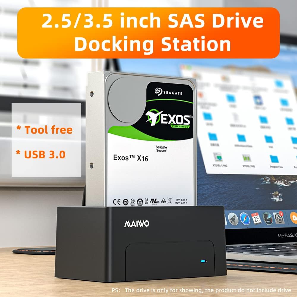 SAS to USB 3.0 Hard Drive Docking Station for 2.5 3.5 inch W18602