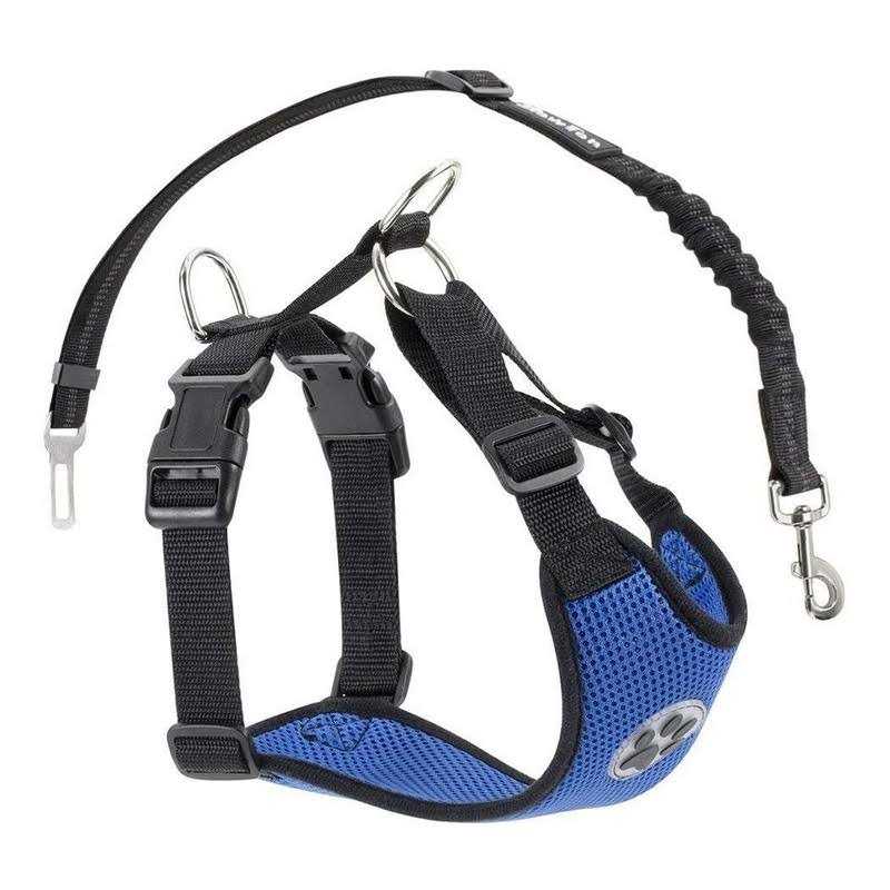 Dog Car Harness Seat Belt Set Adjustable Mesh Breathable O107541