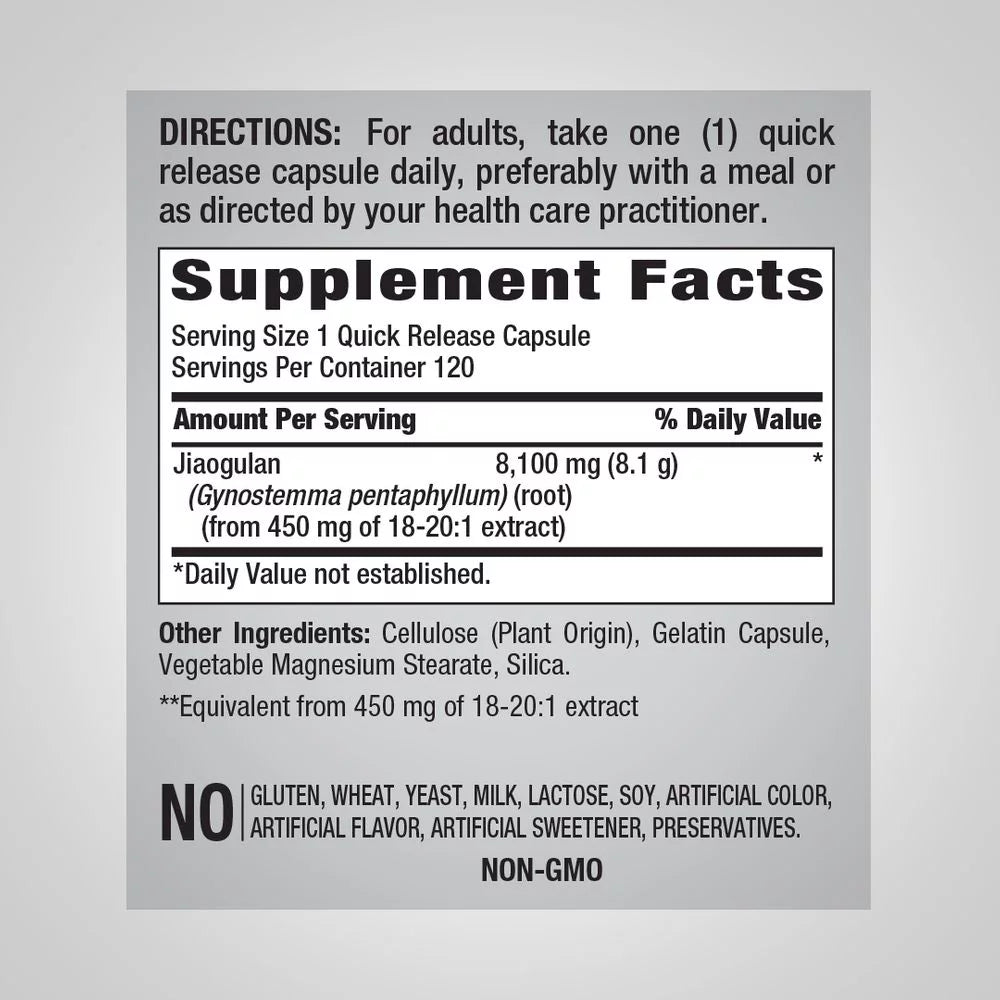 Gynostemma Leaf Extract 8100mg 120 Count Capsules W519394