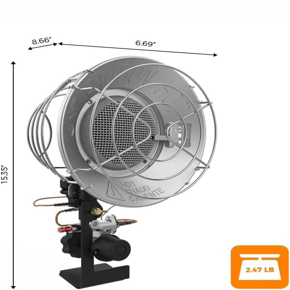 Outdoor Propane Tanktop Heater Single Burner Steel 15,000 BTU H86436