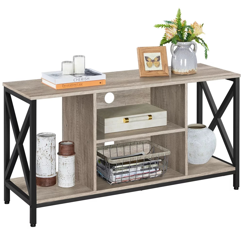 47inch Gray Wooden TV Stand with Storage Z872922