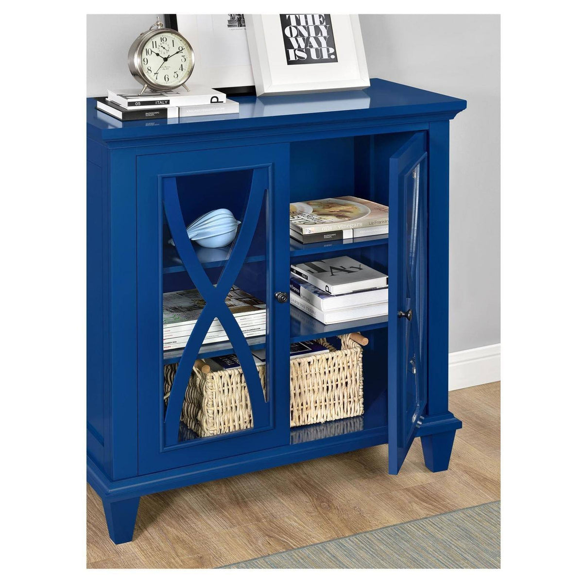 Blue Double Door Accent Cabinet L684153