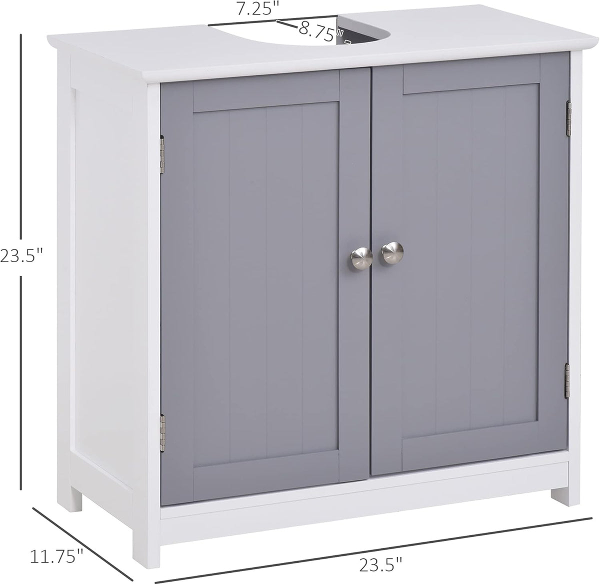 White and Grey Under-Sink Bathroom Vanity Cabinet W966762