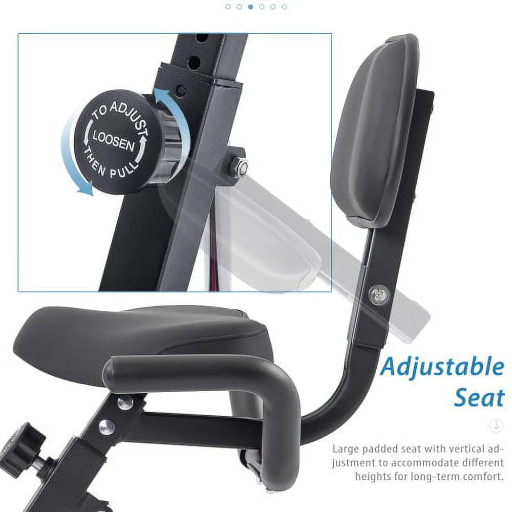 Folding Exercise Bike with 8-Level Adjustable Magnetic Resistance R255