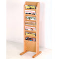 Light Oak 7-Pocket Wooden Magazine Rack F13068