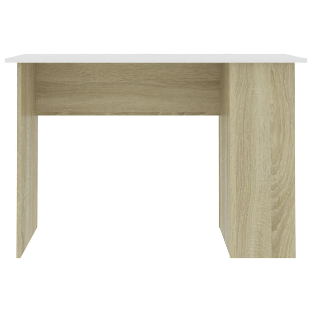 White Computer Desk with Side Storage Shelves I487031