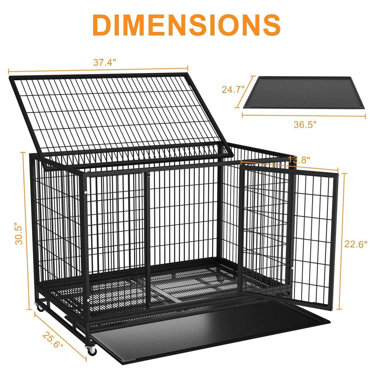 48/38 inch Heavy Duty Dog Crate S43989