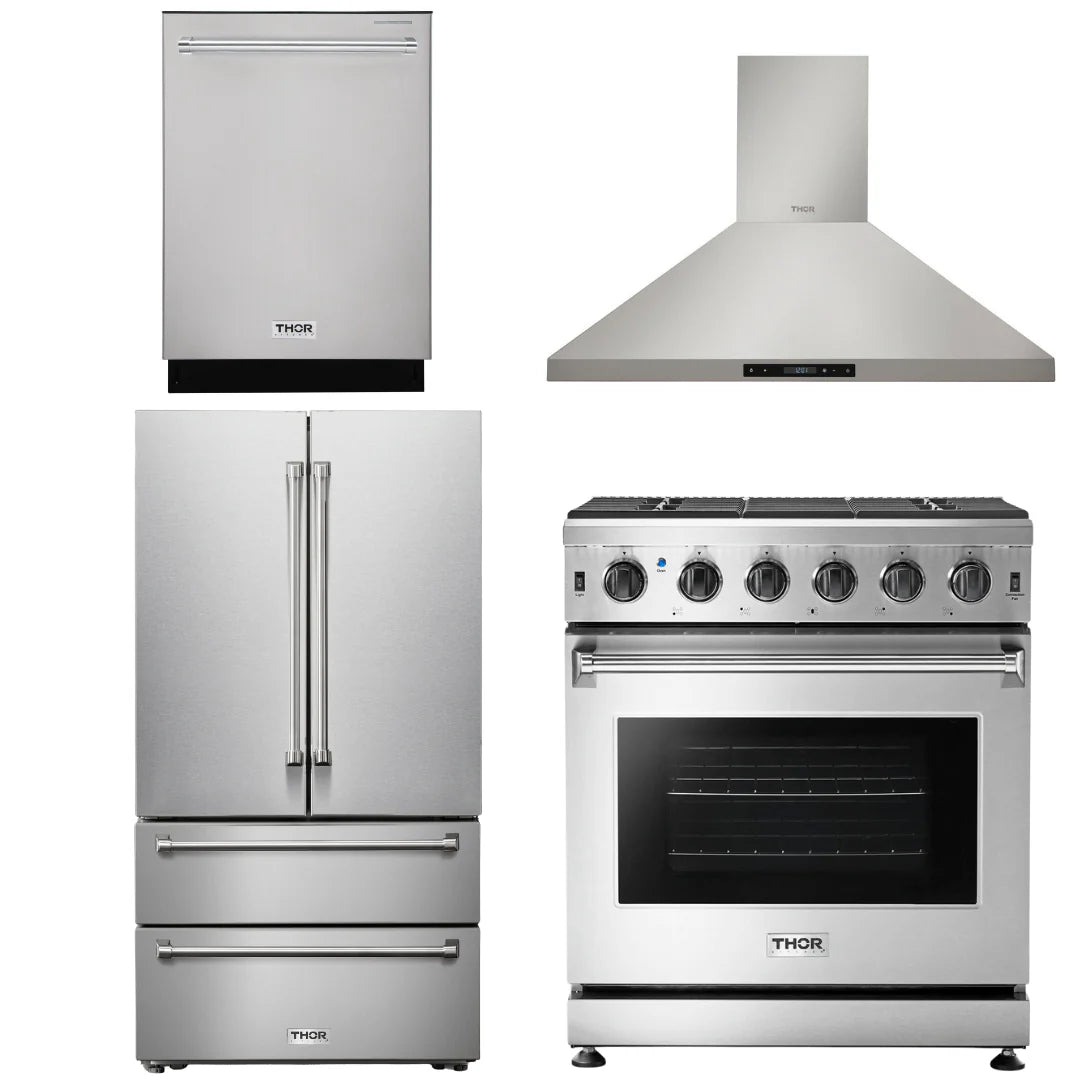 30 Gas Range, Range Hood, Refrigerator, Dishwasher P13587