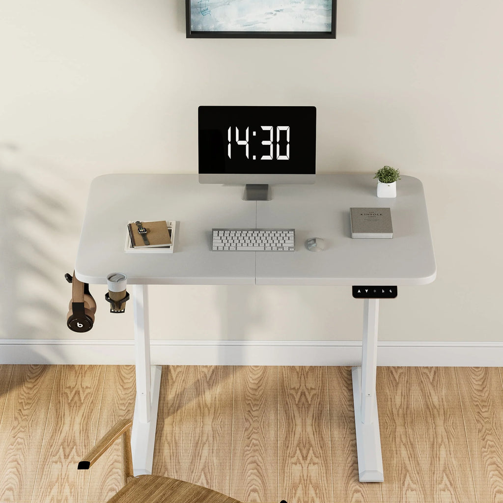 Electric Height Adjustable Standing Desk, 43 inch White V46252