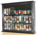 Shot Glass Display Case Wall Curio Cabinet Shadow Box Mahogany Finish B66813