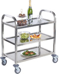 Stainless Steel 3 Tier Rolling Utility Cart with Locking Wheels K5408