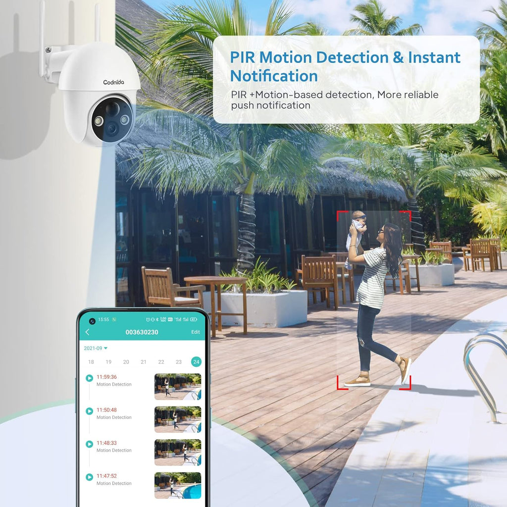 Wireless Outdoor Solar Security Camera with Night Vision I8076