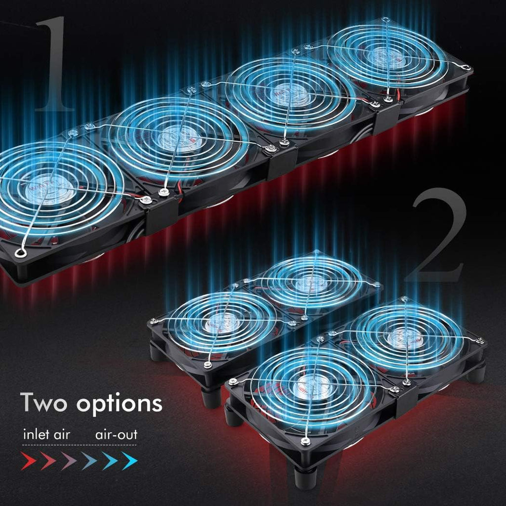 4 x 120mm AC Cooling Fan with Variable Speed Control Pack of 2 W402650