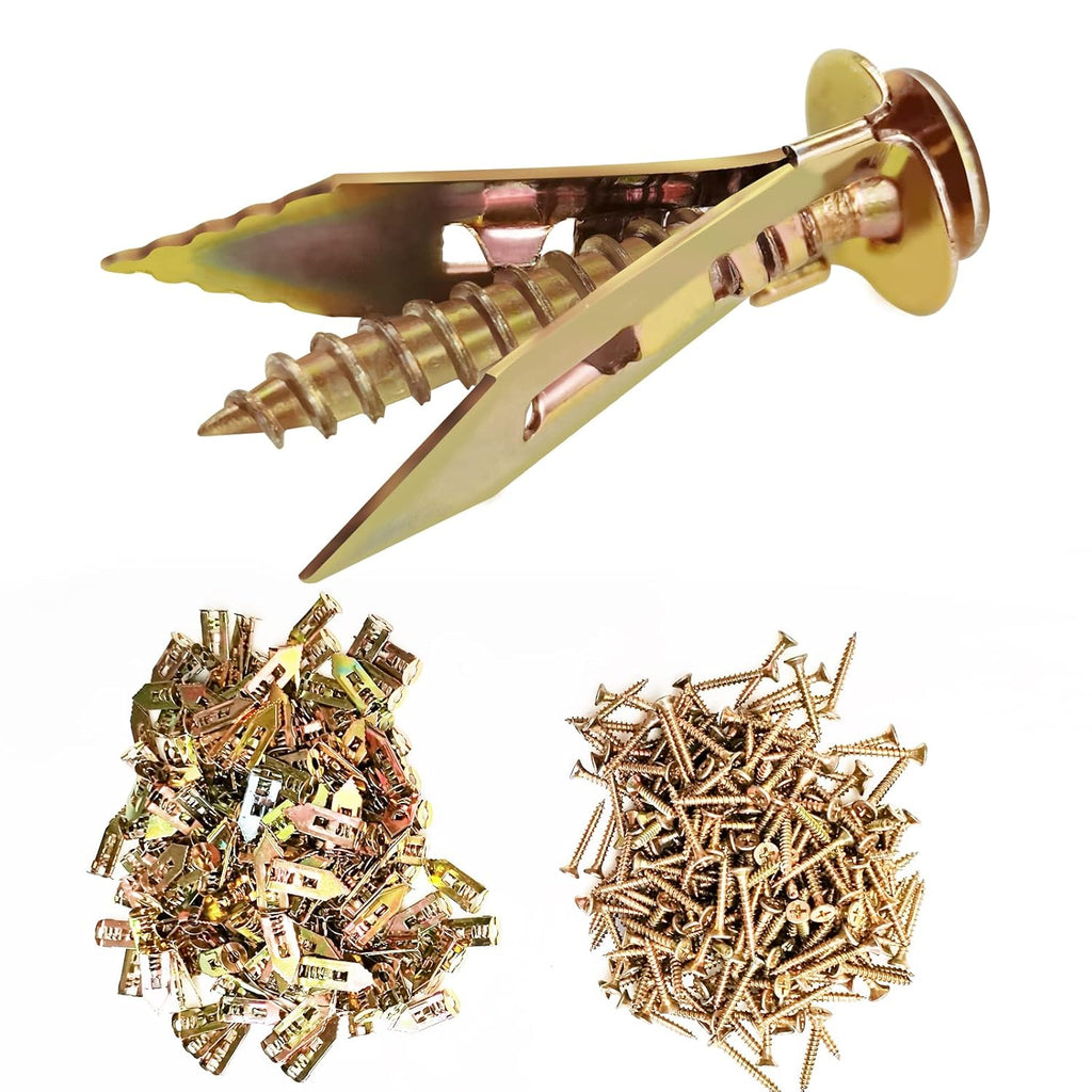 200 PCS Zinc Plated Steel Self-Drilling Drywall Anchors Q361306