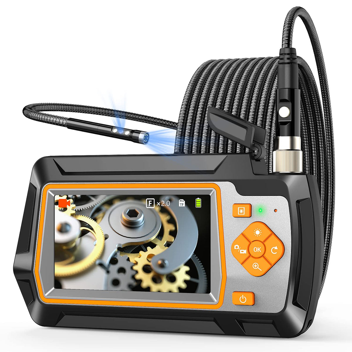 Dual Lens 1080P HD Borescope Endoscope Camera with 4.3' IPS Screen K174599