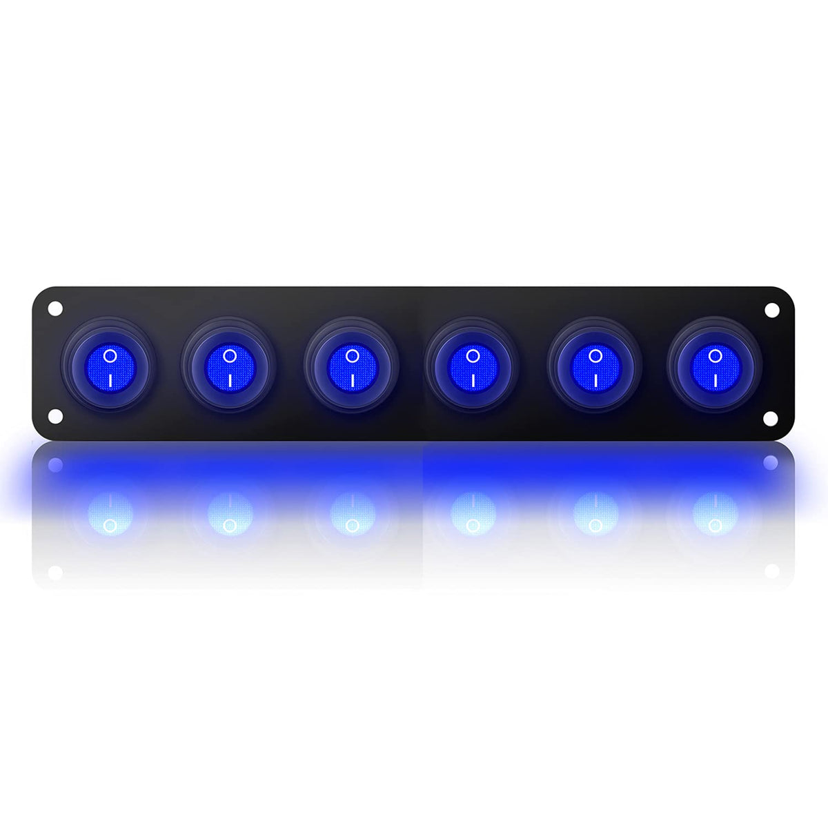 12V 20 Amp 6 Gang Toggle Rocker Switch Panel LED Waterproof E11444