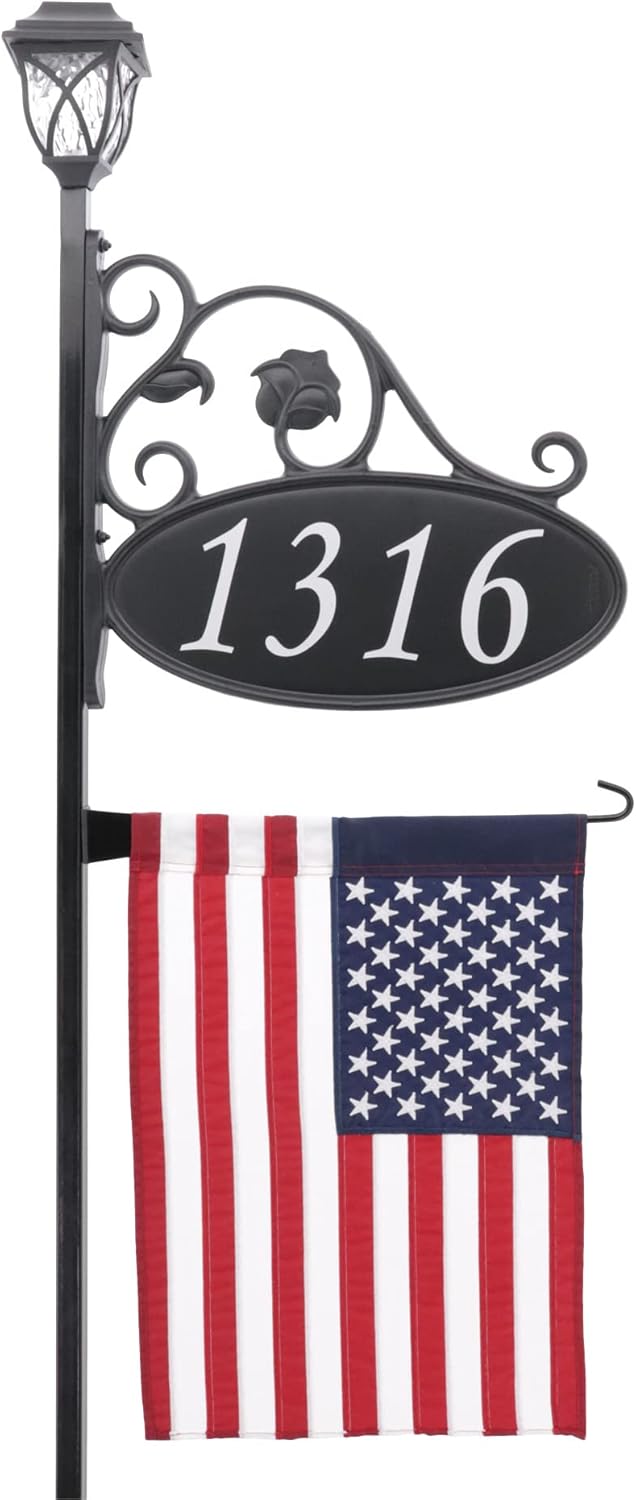 Reflective Address Sign with Solar Light G101515
