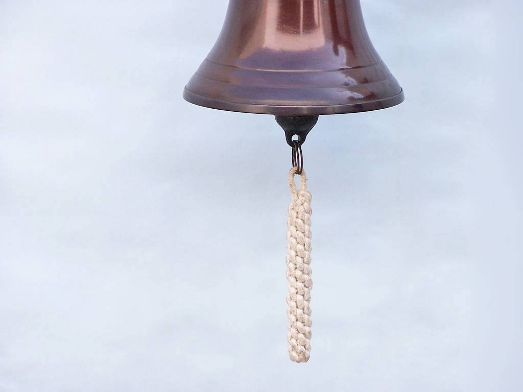 Antique Copper Hanging Ships Bell R577