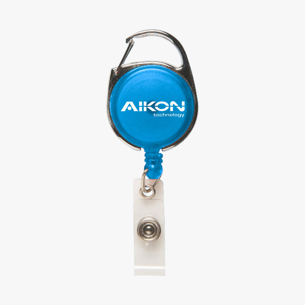 Custom Printed Carabiner Clip Name Badge Holder Reel with Retractable Cord S39703