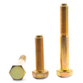 9/16 inch-12 x 4 inch Grade 5 Hex Cap Screw Medium Carbon Steel Yellow Zinc Plated I19267