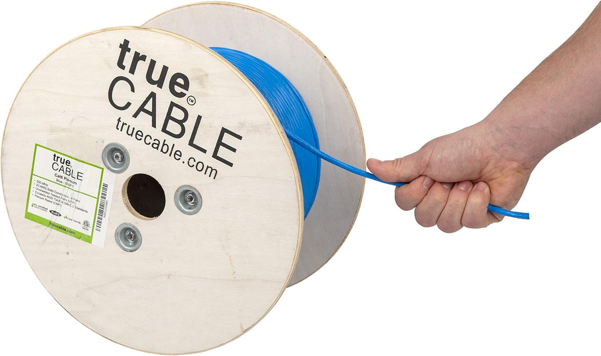White Cat6 Plenum 500ft Bare Copper Ethernet Cable M521
