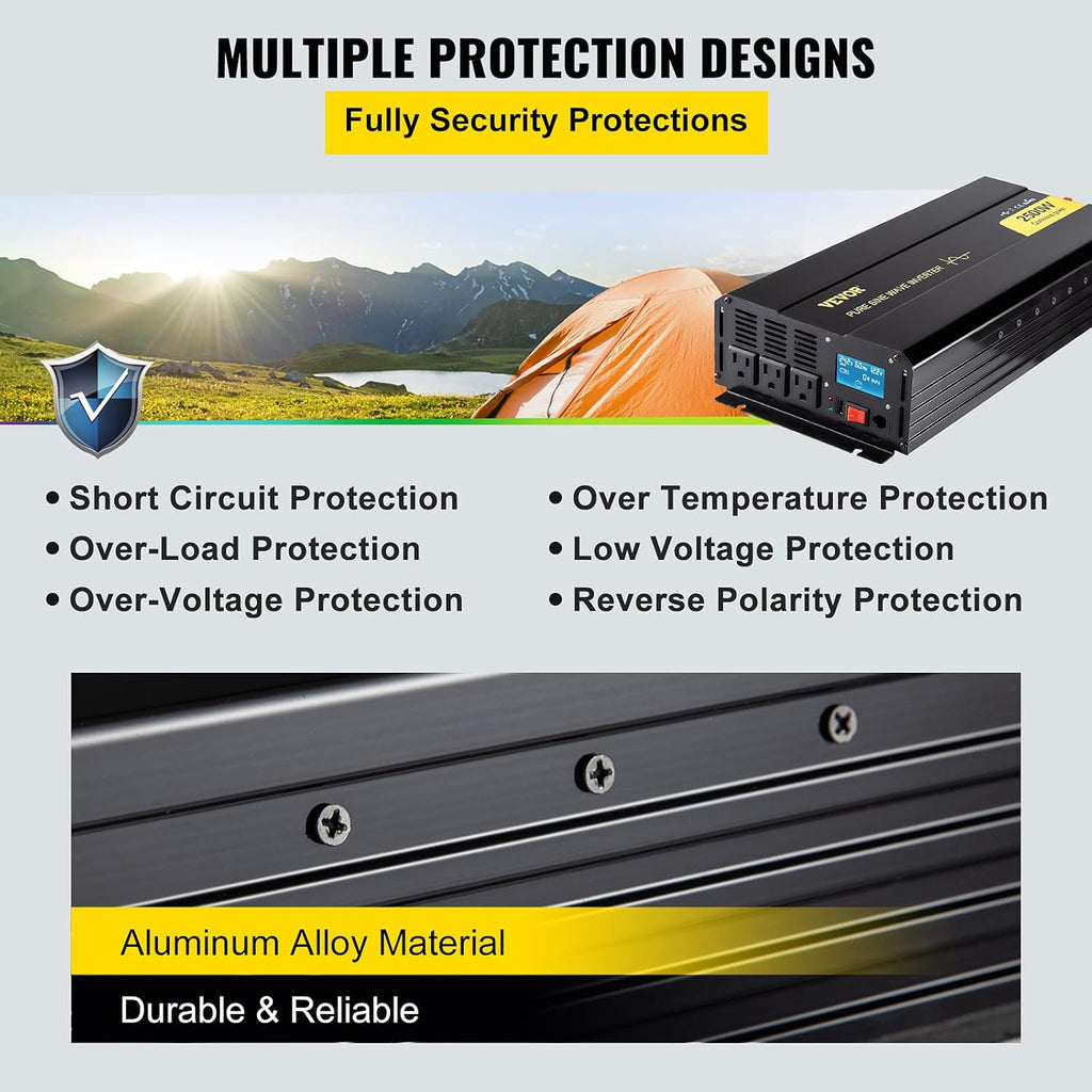 2500 Watt Pure Sine Wave Power Inverter Q631036