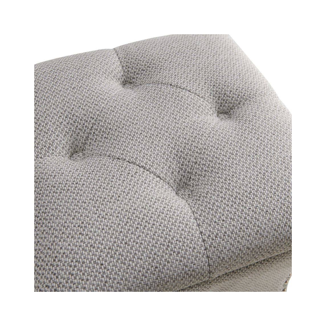 Gray Tufted Storage Ottoman J507