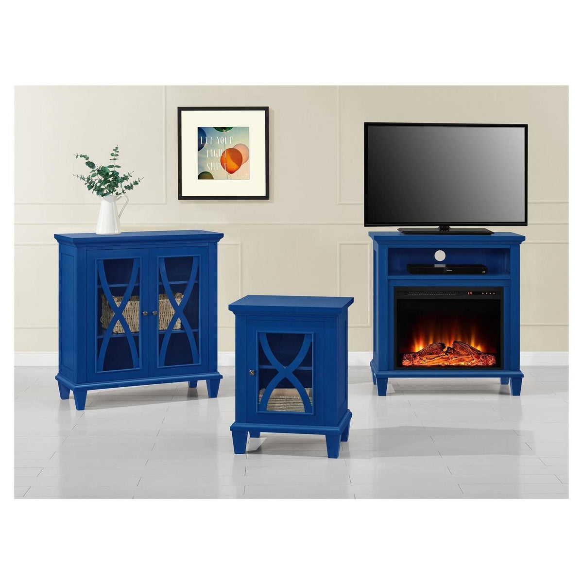 Blue Double Door Accent Cabinet L684153
