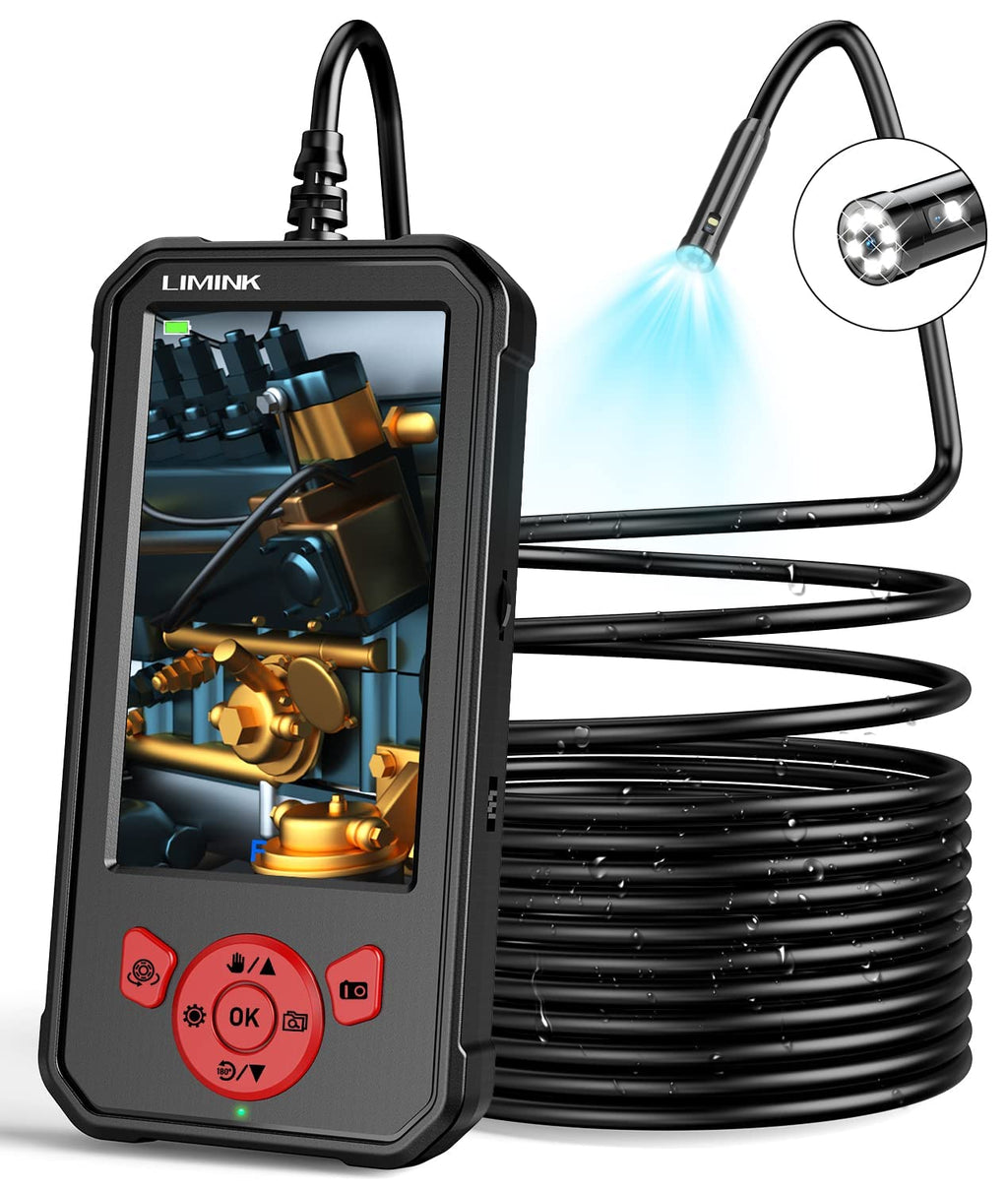Dual Lens 1080P HD Borescope Endoscope Camera with 4.3' IPS Screen K174599