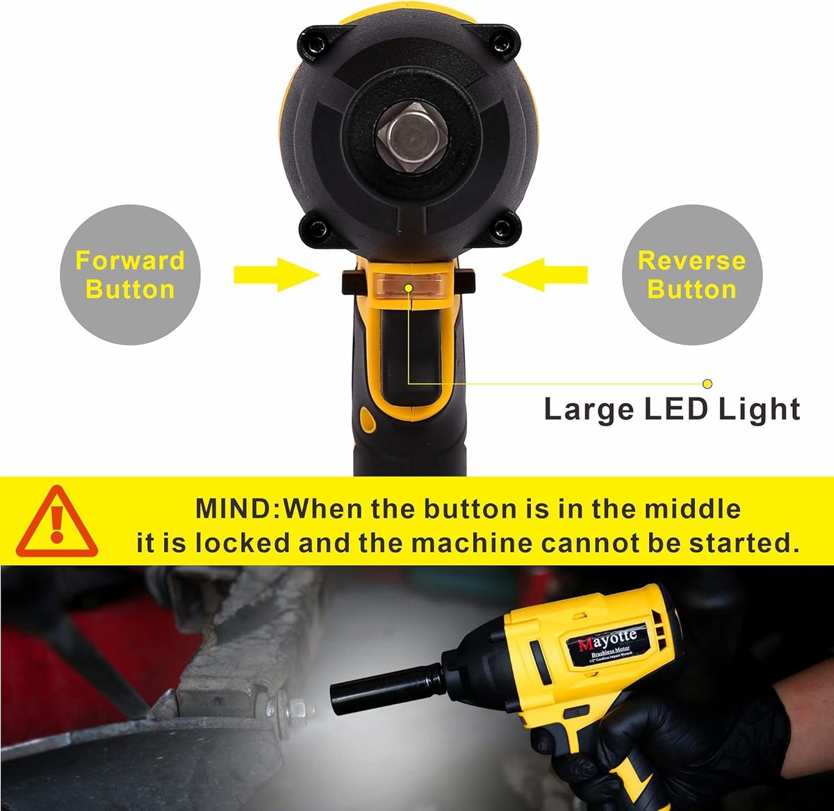 Cordless Brushless 1/2 inch Impact Wrench Kit 21V 460 Ft-lbs G782