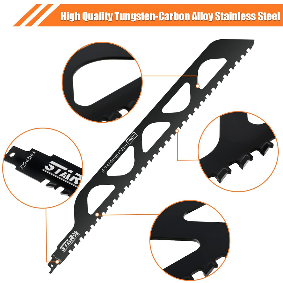 Reciprocating Saw Blades, Hard Alloy Masonry Blade, 12in/305mm L977