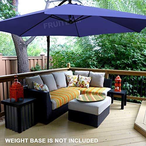 10ft Patio Offset Cantilever Umbrella with Crank & Cross Base D82110