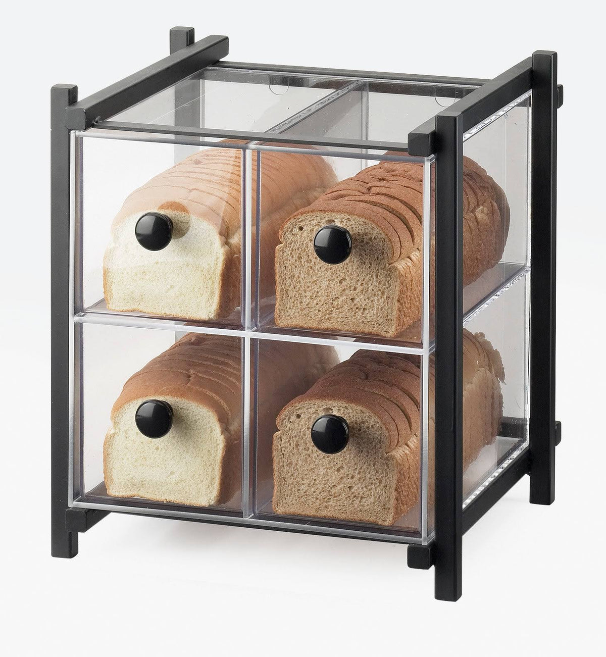 Black 4 Drawer Bread Case D506