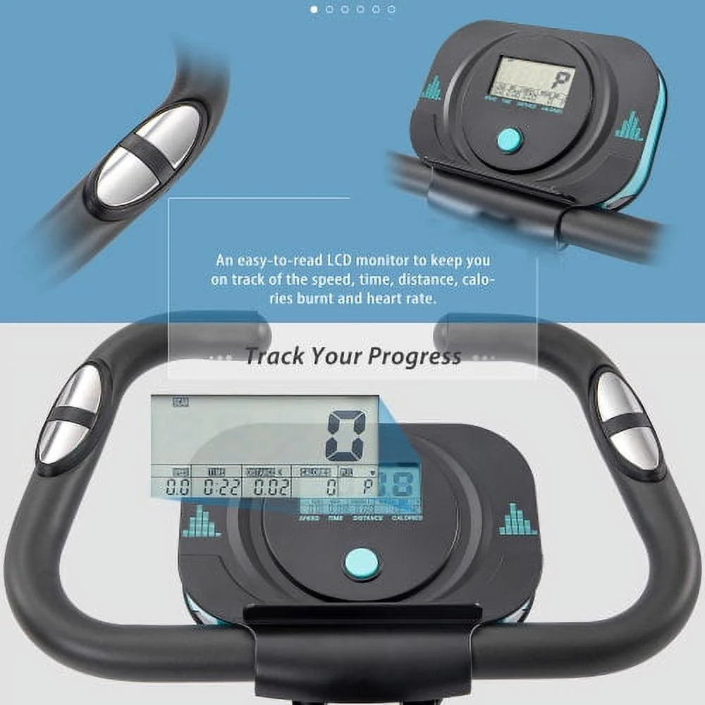 Folding Exercise Bike with 8-Level Adjustable Magnetic Resistance R255