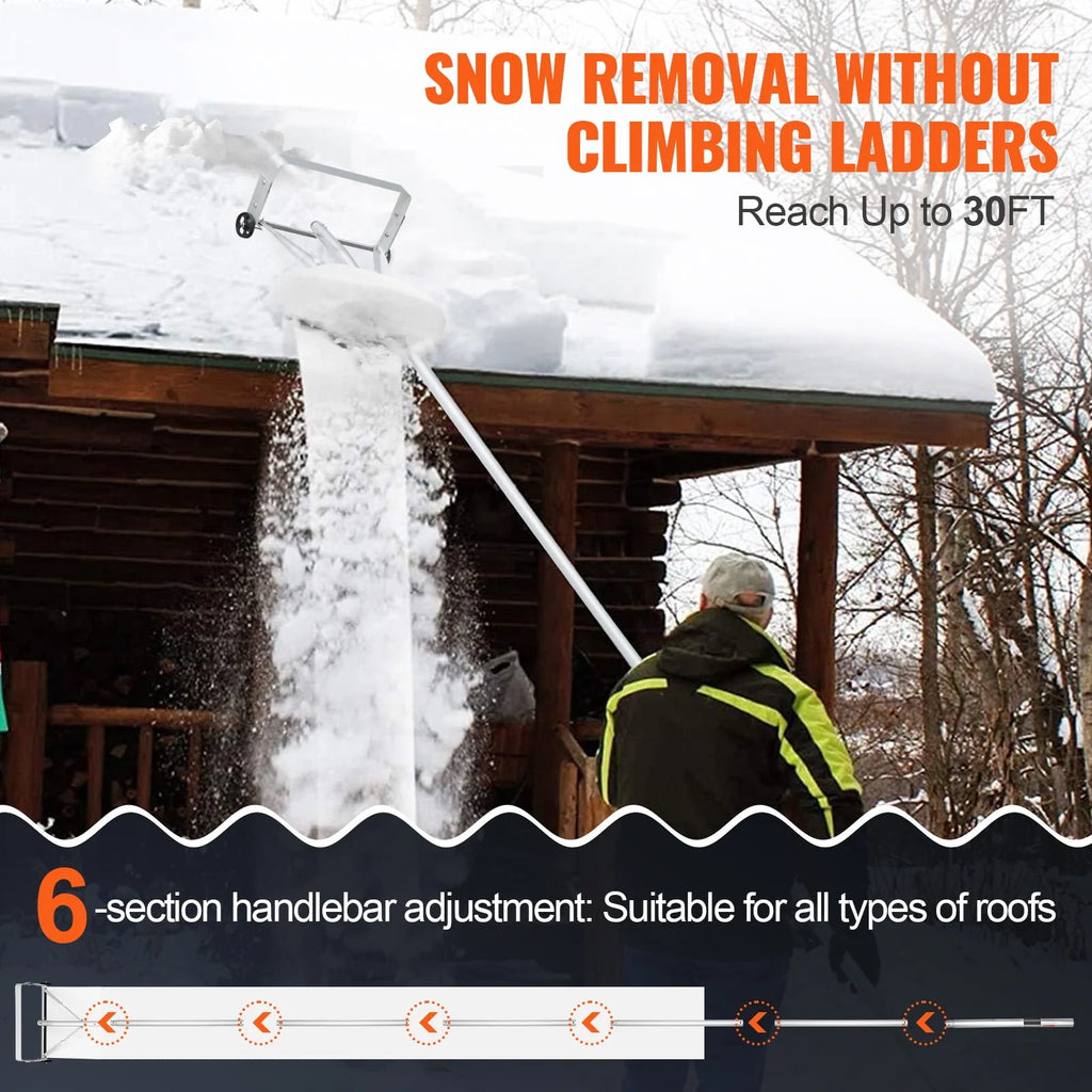 30ft Reach Aluminium Snow Roof Rake A202