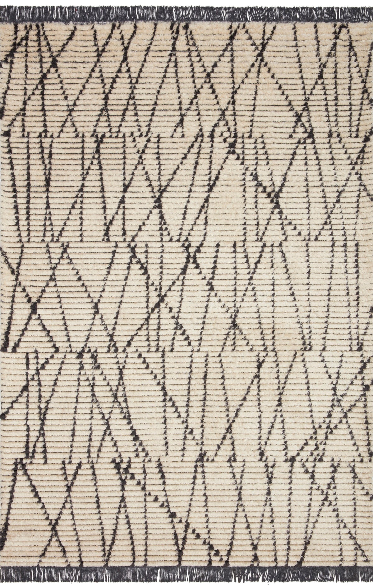 Cream Charcoal 2'7 x 8'0 Rug B78926