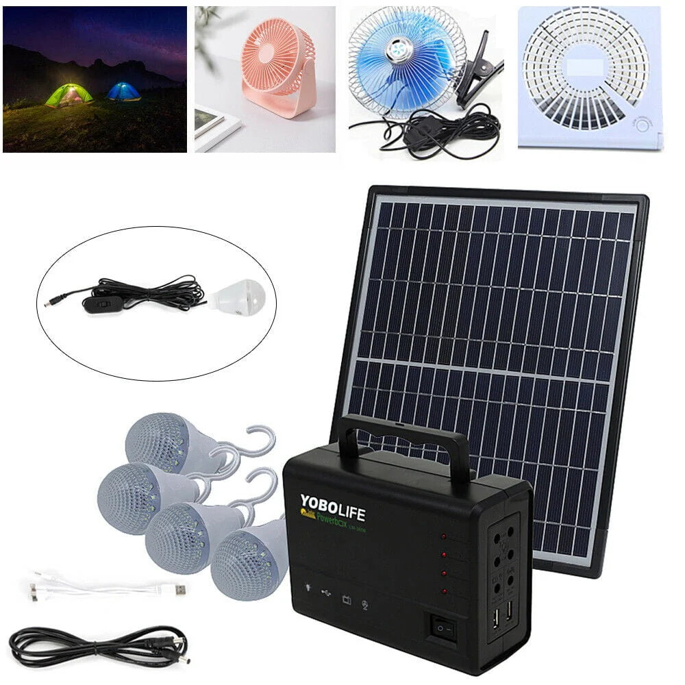 Portable Solar Generator with Solar Panel and LED Lights F1839