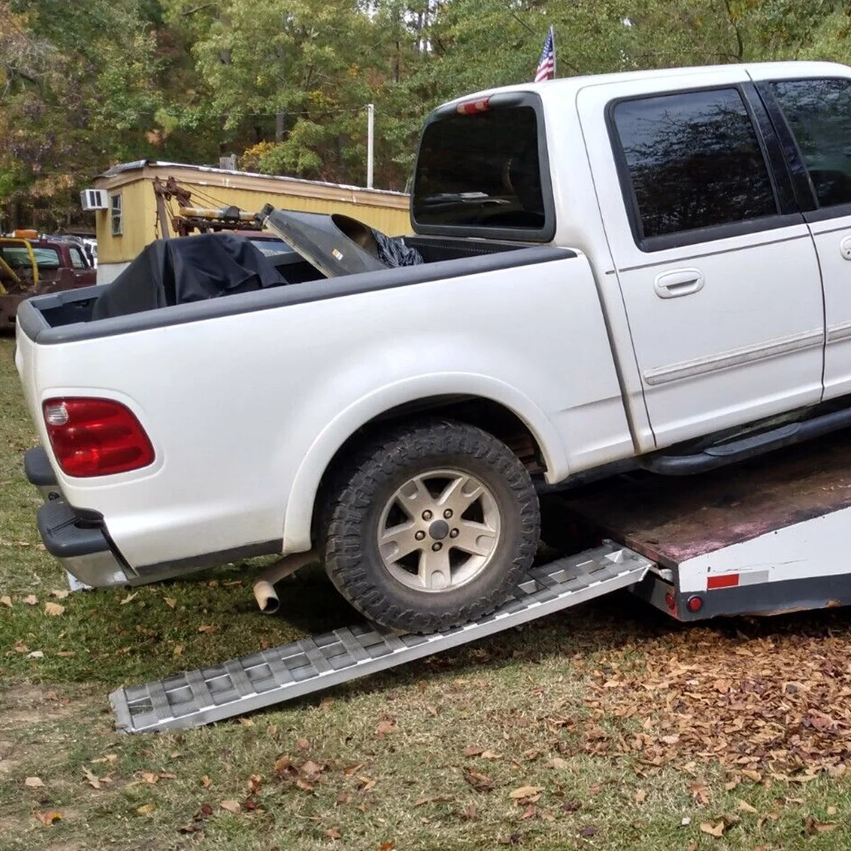 Pair Truck Trailer Ramps 80" X 15" X 2.3" 6000 LBS Silver Aluminum H88719