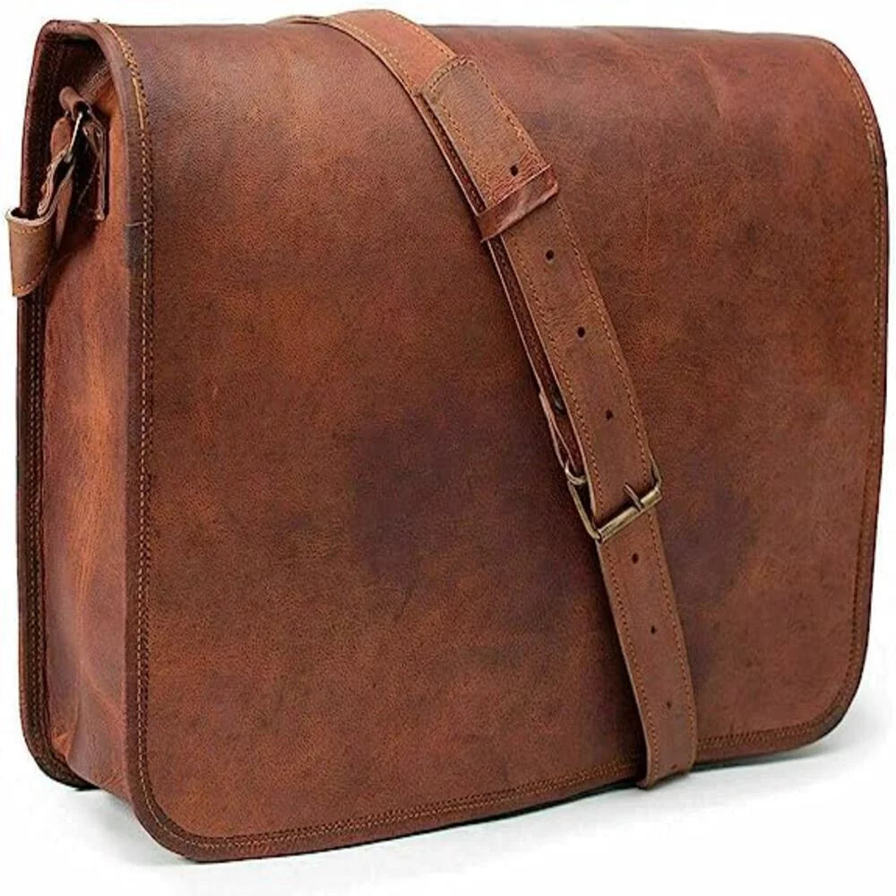 Goat Leather Canvas Messenger Bag B68923